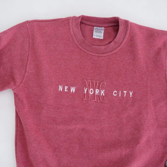 Wali U.S.A.  New York Dusty Rose Cotton Blend City Crewneck Sweater S - Picture 10 of 13